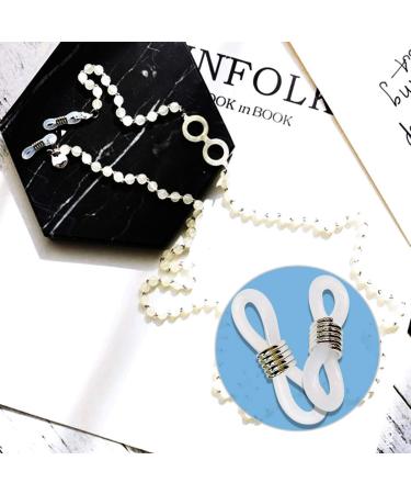 Adjustable Rubber Eyeglass Chain Ends - 40-Piece Set in White and Silver - Buy Online on GoSupps.com