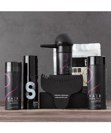 Gowwim Hair Thickening Fibers 3-in-1 Kit Set - Keratin Hair Building Fibers with Atomizador Pump Nozzle & Lock Hold Spray for Instantly Covering Sparse Hair Areas (Black) - Buy Online on GoSupps.com