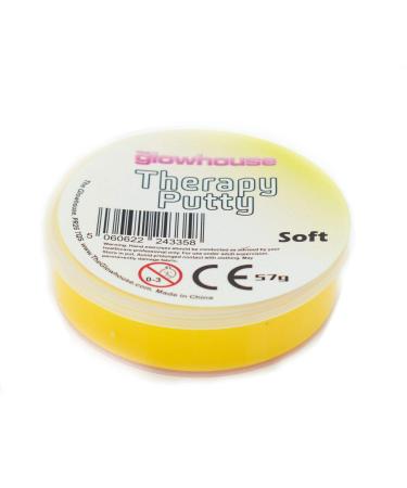 Premium Therapy Putty Squeezable Non-Toxic Hand Exercise Anti-Stress for Adults & Children 57g (Yellow - Soft)