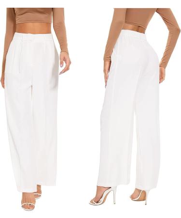 Effortless Tailored Wide Leg Pants - Women's High Waisted Casual Style - Buy Online on GoSupps.com