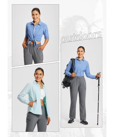 Baleaf Women's Long Sleeve UPF 50+ Sun Protection Shirt - Ashleigh Blue, Large - Buy Online on GoSupps.com