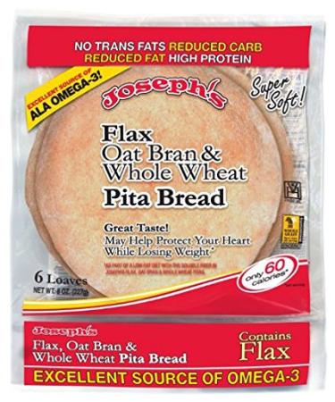 Joseph's Flax Oat Bran & Whole Wheat Pita Bread - 6 CT