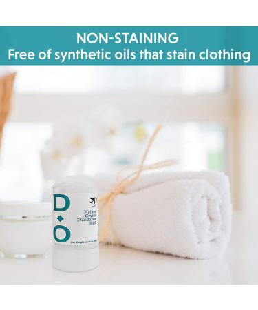 Shop D-O 100% Natural Crystal Deodorant Stick - Mini Travel Size (2 Pack) | Aluminum-Free & Chemical-Free | Ideal for Travel - Buy Online on GoSupps.com
