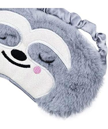 Gray Cute Sloth Sleeping Mask - Soft Plush Eye Cover for Kids & Adults | Ideal for Travel Naps & Meditation - Buy Online on GoSupps.com