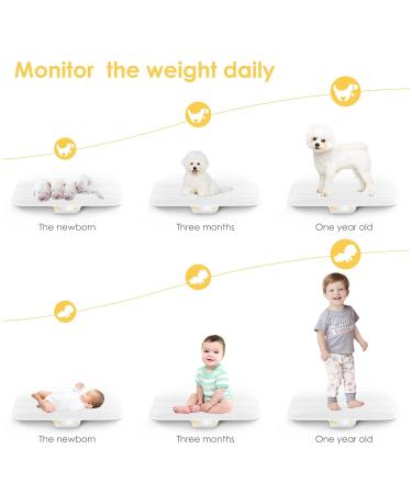 Mindpet-Med Digital Animal Scale & Baby Scale - Max 220 lbs 0.02 lbs Precision Easy One-Piece Design for Kittens Puppies Rabbits & Infants - White & Yellow - Buy Online on GoSupps.com