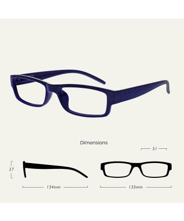 Reading Glasses Company Blue Black Lightweight Readers 2 Pack for Men & Women | Comfortable +3.50 Prescription - Buy Online on GoSupps.com
