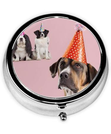 French Bulldogs Mini Round Pill Box - 3 Compartment Portable Organizer for Travel Home & Office - Buy Online on GoSupps.com