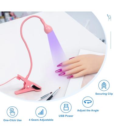 Buy Krofaue UV Nail Polish Curing Lamp - 3W Gel Gooseneck Nail Dryer with 4 Levels | Professional Pink Nail Art Tool - Buy Online on GoSupps.com