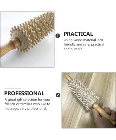 Wooden Therapy Roller Massage Tool - Deep Tissue Body Massage & Muscle Release - 2pcs Pain Relief Roller Stick for Ultimate Relaxation - Buy Online on GoSupps.com