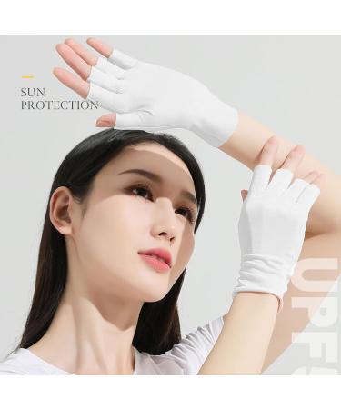 1 Pair Uv Glove for Gel Manicures Breathable Uv Protection Gloves UPF50+ Uv Nail Gloves Fingerless Manicure Gloves Uv Protection White Beauty Supplies - Buy Online on GoSupps.com