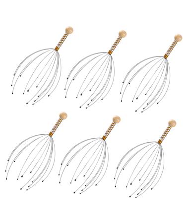 Healeved 6pcs massager multifunctional tool massage brush steel wire claws massaging scrubber steel and wood.