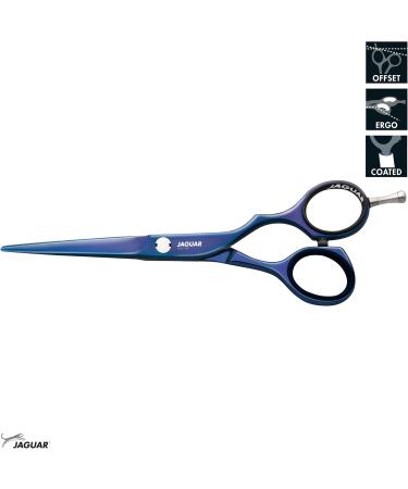 JAGUAR Diamond E TB 5.5 Inch Hairdressing Scissors Offset Design Anti Allergy High Gloss Coating - Titanium Blue - Buy Online on GoSupps.com