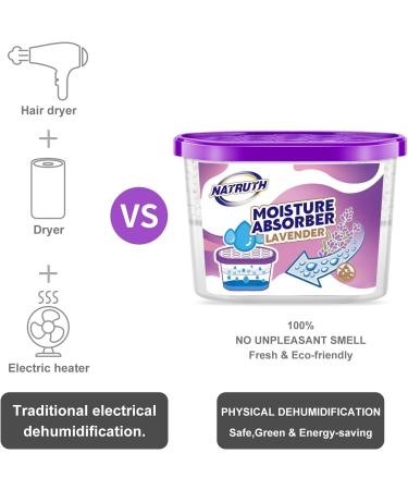 NATRUTH Lavender Scented Moisture Absorbers - 10.5OZ 12-Pack | Portable Closet Dehumidifier & Odor Eliminator for Homes Bathrooms Boats - Buy Online on GoSupps.com