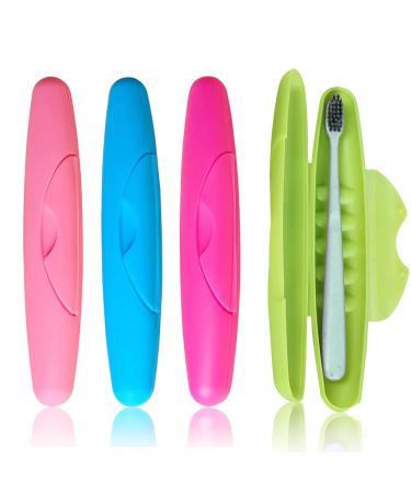 Toothbrush shell toothbrush storage etui toothbrush cover portable plastic toothbrush holder storage for portable travel toothbrushes for vacation daily tents outdoor travel school 4pcs - Buy Online on GoSupps.com