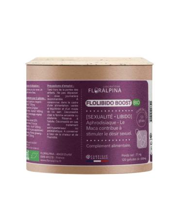 Flolibido 120 Capsules - Organic Band Wood - Powerful Natural Aphrodisiac - Immediate Effect for Men and Women - Ginseng Tribulus Ginger
