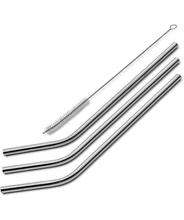 Hgyteel 3 Pcs Reusable Stainless Steel Metal Drinking Straw Reusable Straws + 1 Cleaner Brush Kit - Buy Online on GoSupps.com