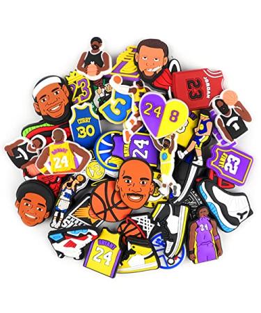 We1stdsee Basketball Shoe Charms - 42pcs Sports Team Clog Shoe Pins Accessories Decoration for Kids,Adult,Men, Teens Boys