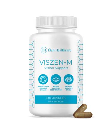 Viszen-M Eye Health Vitamins Complete Vision Formula with Lutein Zeaxanthin Quercetin and Bilberry 60 Capsules - Elan Healthcare