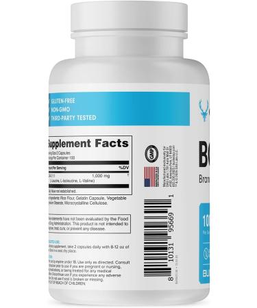Bucked Up BCAA 2:1:1 Capsules | Branched Chain Amino Acids Supplement | 1000mg Per Serving | Gluten Free Non GMO Third Party Tested | BCAA Supplement 100 Servings (200 Capsules) - Buy Online on GoSupps.com