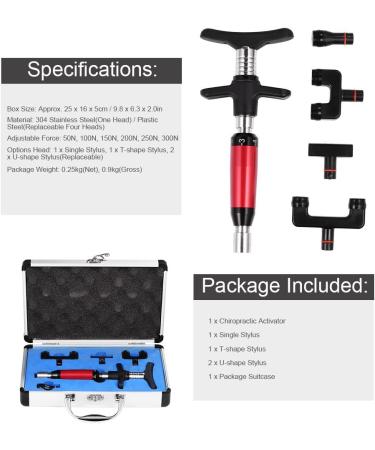 Manual Chiropractor - Stainless Steel Spine Massage Device with 4 Repeatable Heads for Effective Adjustment - Buy Online on GoSupps.com