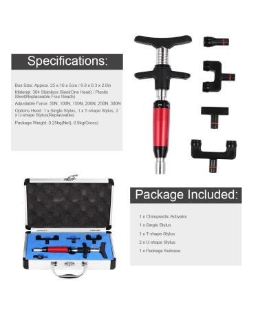 Activator Chiropractic Tool - 6 Levels Manual Spinal Correction Device with 4 Interchangeable Massage Heads for Enhanced Wellness - Buy Online on GoSupps.com