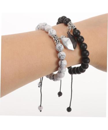SAFIGLE 1 Pair Magnet Bracelet Beads Beaded Bracelets Adjustable Wrist Bracelet Adjustable Bracelet Couple Bracelet Metal Bracelets Metal Wrist Decoration Jewelry Turquoise Delicate Miss - Buy Online on GoSupps.com