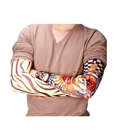 Pinkiou Temporary Tattoo Arm Sleeves - Set of 6 Fake Tattoo Sleeves for Men/Women, Sun Protective Cover and Body Art Accessories (L) - Buy Online on GoSupps.com