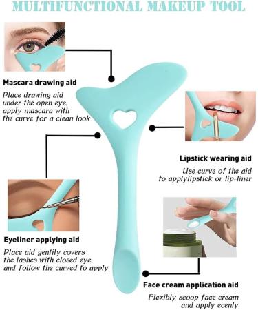 Silicone Aid Stencils Wing Tips Reusable Silicone Tool Mascara Drawing Aid Makeup Tool Applicator Tool (blue) - Buy Online on GoSupps.com