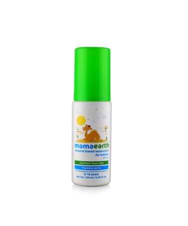Mamaearth Mineral Based Sunscreen for Babies | with Zinc Oxide Shea & Cocoa Butter | Gentle SPF 20+ Protection for Delicate Skin | Water-Resistant Formula 3.38 Fl Oz/100ml 3.38 Fl Oz (Pack of 1)