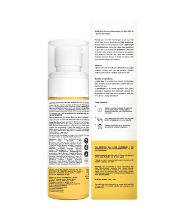 W OW Skin Science Sunscreen SPF 55 PA+++ | Ultra Light Matte Finish | UVA & UVB Protection for All Skin Types | 3.38 Fl Oz | International Shipping Available - Buy Online on GoSupps.com