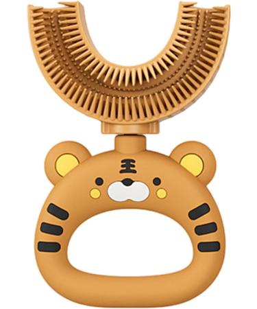 Shop Cartoon Tiger U-Shaped Toothbrush | 360 Soft Silicone Dental Care for Kids | International Shipping - Buy Online on GoSupps.com