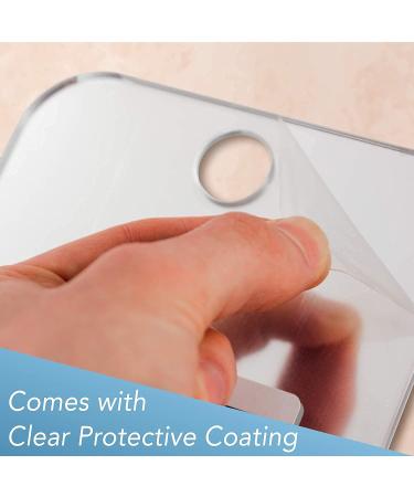 Shave Well Anti-Fog Shower Mirror - Fogless Bathroom Shaving Mirror for Men and Women | Removable Adhesive Hook | Frameless & Portable - Ideal for Travel, Camping, Gym - Unbreakable - Buy Online on GoSupps.com