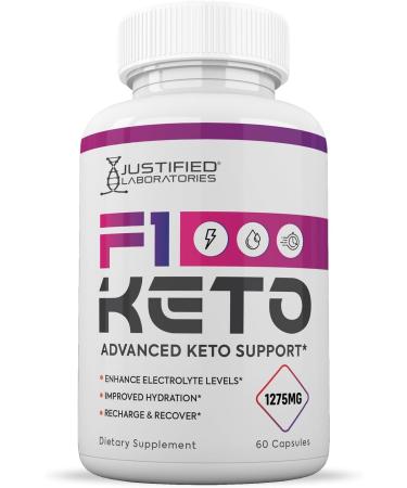 Justified Laboratories F1 Keto Pills 1275MG New & Improved Formula Contains Apple Cider Vinegar Extra Virgin Olive Oil Powder Green Tea Leaf 60 Capsules 60 Count (Pack of 1) - Buy Online on GoSupps.com