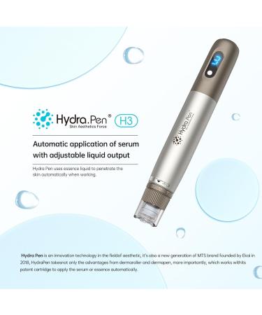 Microneedling Hydra Pen H3 Professional Automatic Microneedling Derma Skin Pen with 12 Cartridges - For Hair Growth and Skin Care at Home - Buy Online on GoSupps.com