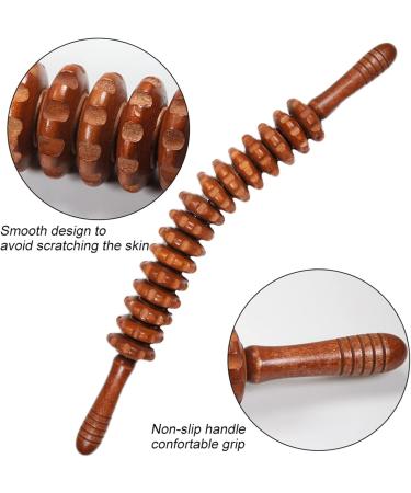 Premium Wood Massage Tab Roller for Cellulite & Lymph Drainage - Manual Therapy Tool for Deep Muscle Relief - Coffee Color 12 Rounds - Buy Online on GoSupps.com