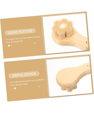 HAPINARY Face Exfoliator artificial fiber wooden handle wooden Pore Brush skin care tools washbasin skin care soft fur cleasing milk face dry brush dry brushing the face face scrub brush - Buy Online on GoSupps.com