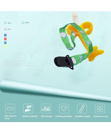 Universal Pacifier Holder for Toddlers - Foldable Clamp Design Safety Animal Pattern (Green Elephant) - 39cm for Home Use - Buy Online on GoSupps.com