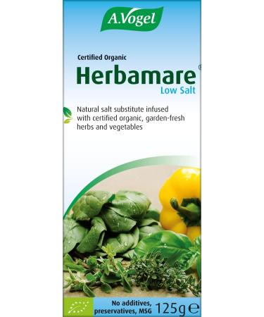 A.Vogel Herbamare Low Salt | Potassium Chloride & 14 Different Fresh Organic Vegetables & Herbs | Season & Add Flavour to Cooking | 125g - Buy Online on GoSupps.com