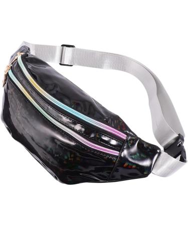 OFFSCH 1pc Men's Women Body Pocket Pu Bags Cross Fashion Sequin Belt Fanny Girls Waist Material 28X14X4cm Black - Buy Online on GoSupps.com