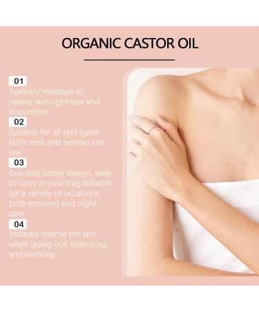 Huile de ricin bio avec rouleau en quartz rose huile de ricin bio naturelle 100% pure et extra vierge nourrit la peau en douceur pour le ventre le visage et le corps. 1PC - Buy Online on GoSupps.com