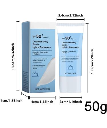 Ceramide Daily Barrier Hybrid Sunscreen SPF 50+ PA++++ Cream with Ceramide Korean Skin Barrier Repair Moisturizer for Dry and Sensitive Skin 120 Hours Long-Lasting Hydration - Buy Online on GoSupps.com