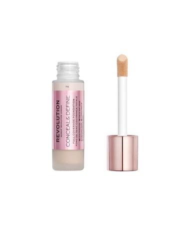 Makeup Revolution Conceal & Define Foundation F6 - Full Coverage, Matte Finish for Light/Medium Skin - Vegan & Cruelty-Free - 0.7 Fl Oz - Buy Online on GoSupps.com