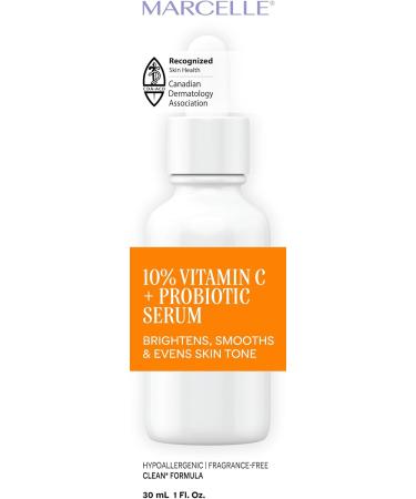 Marcelle 10% Vitamin C + Probiotic Serum for Face Brightening & Smoothing Vegan Cruelty-Free Non-Comedogenic Oil-Free Fragrance-Free Paraben-Free Hypoallergenic 30 mL 30 ml (Pack of 1) - Buy Online on GoSupps.com