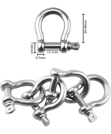 Enenes 4 PCS 1/4 Inch 6mm Screw Pin Stainless Steel Anchor Shackle 304 Stainless Steel Bow Shape Anchor Shackle for Traction Steel Wire to Lifting Sailing Bracelet Anchor Chain - Buy Online on GoSupps.com