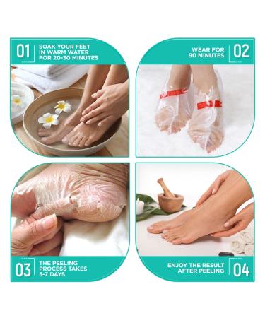 Lavinso Foot Peel Mask 2-Pack - Dead Skin Remover & Callus Treatment for Soft Baby Feet - Exfoliating Foot Mask with Aloe Vera Scent - Buy Online on GoSupps.com