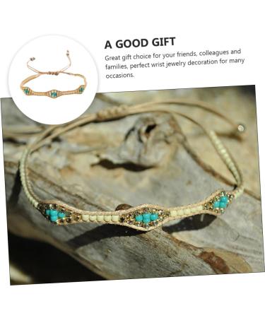 TENDYCOCO 2 Pcs Colorful Bead Bracelet Woman Fabric Wirstlet Hand Weave Bracelet Bracelets for Women Beaded Bracelets for Woven Strand Bracelet Decorative Chain Miss Braided Rope To Weave 25x1cm Coffee - Buy Online on GoSupps.com