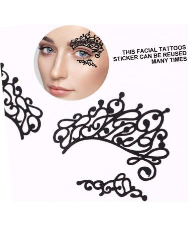 Beavorty 3 Pairs Lace Eyeliner Stickers Glitter Eyeliner Halloween Party Favor Masquerade Party Makeup Black 13X6cm Black - Buy Online on GoSupps.com