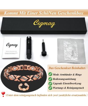 Shop Cigmag Women's Lymphatic Drainage Copper Bracelet - Ultra-High Magnets 99% Pure Copper Adjustable Gift Box & Removal Tool - Buy Online on GoSupps.com