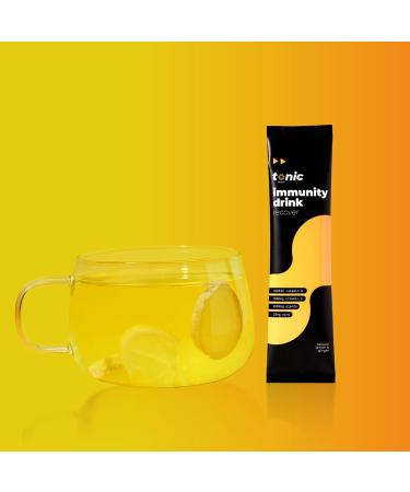 Tonic Health High Dose Immunity Drink Immune Booster Sachets Multivitamins High Strength Mix of Vitamins C D Zinc & Plant Extracts 10 Count - Lemon & Ginger - Buy Online on GoSupps.com