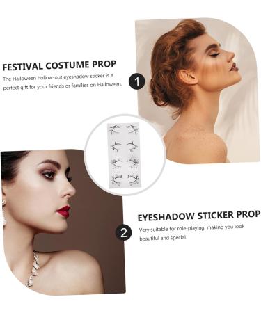 SOESFOUFU 8 Pairs Halloween Eyeliner Stickers Temporary Eye Makeup Stickers Cat Eye Makeup Sticker Black Pvc - Buy Online on GoSupps.com